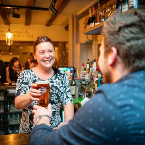 A free pint of cask ale is on offer from Shepherd Neame