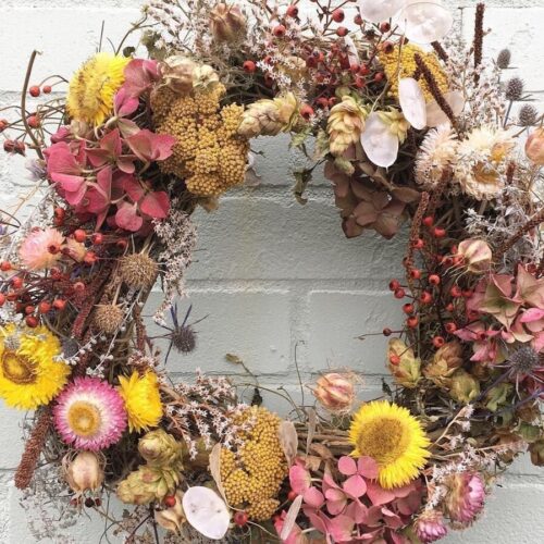 Blooming Green Hop Bine Wreath