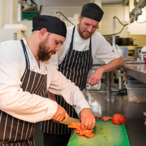 Brandon Raines with his mentor at the Ship and Trades Head Chef Martin Pullen Shepherd Neame