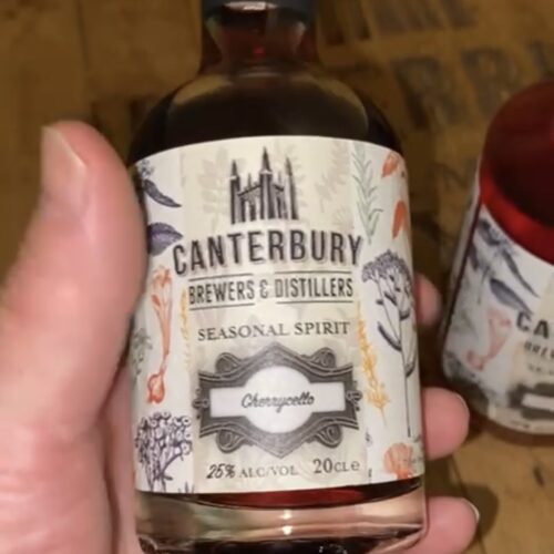 Canterbury Distillers Xmas 23 Cherrycello in hand