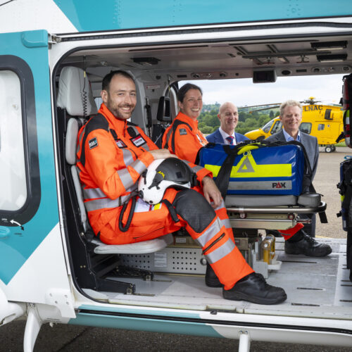 Dr Sean Dillane HEMS Paramedic Sam Taylor David Welch and Jonathan Neame