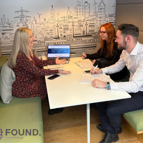 Found Recruitment desk meeting