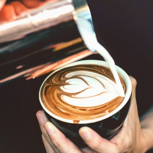 Kent Coffee Festival pouring milk portrait