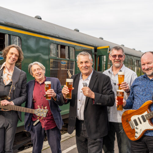 Local band The Rockitmen performed at Tenterden Town Station before the Shepherd Neame Express left the station on Friday evening