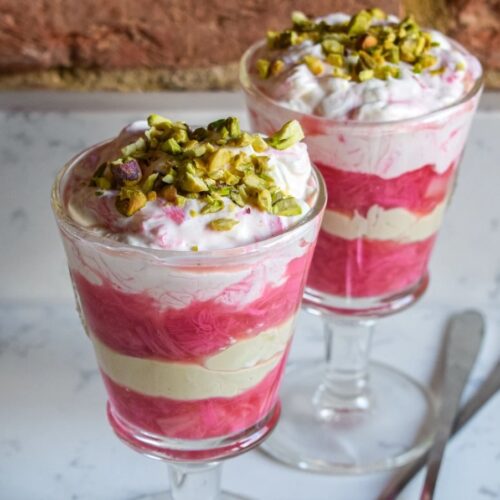Macknade Rhubarb and pistacio fool