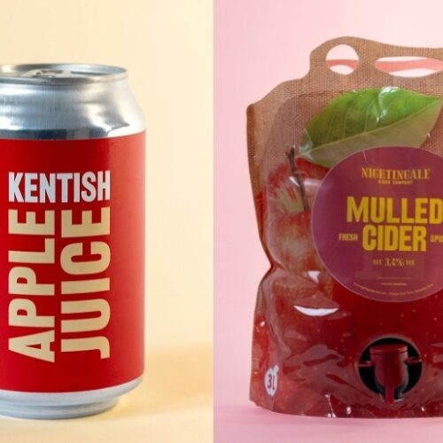 Nightingale apple juice can and mulled wine pouch