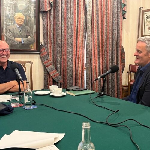 Shepherd neames Managing Director Pubs Jonathon Swaine recording the Hop On Board podcast Presenter Gregg Wallace with