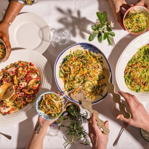 Stepstone salad dishes table shot