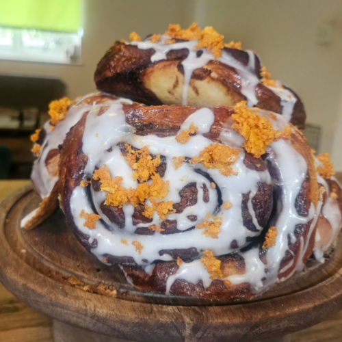 Boxer Bakes Cinnamon Rolls