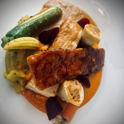 Pork dish Cooks table